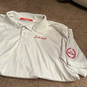 Full send white polo golf shirt